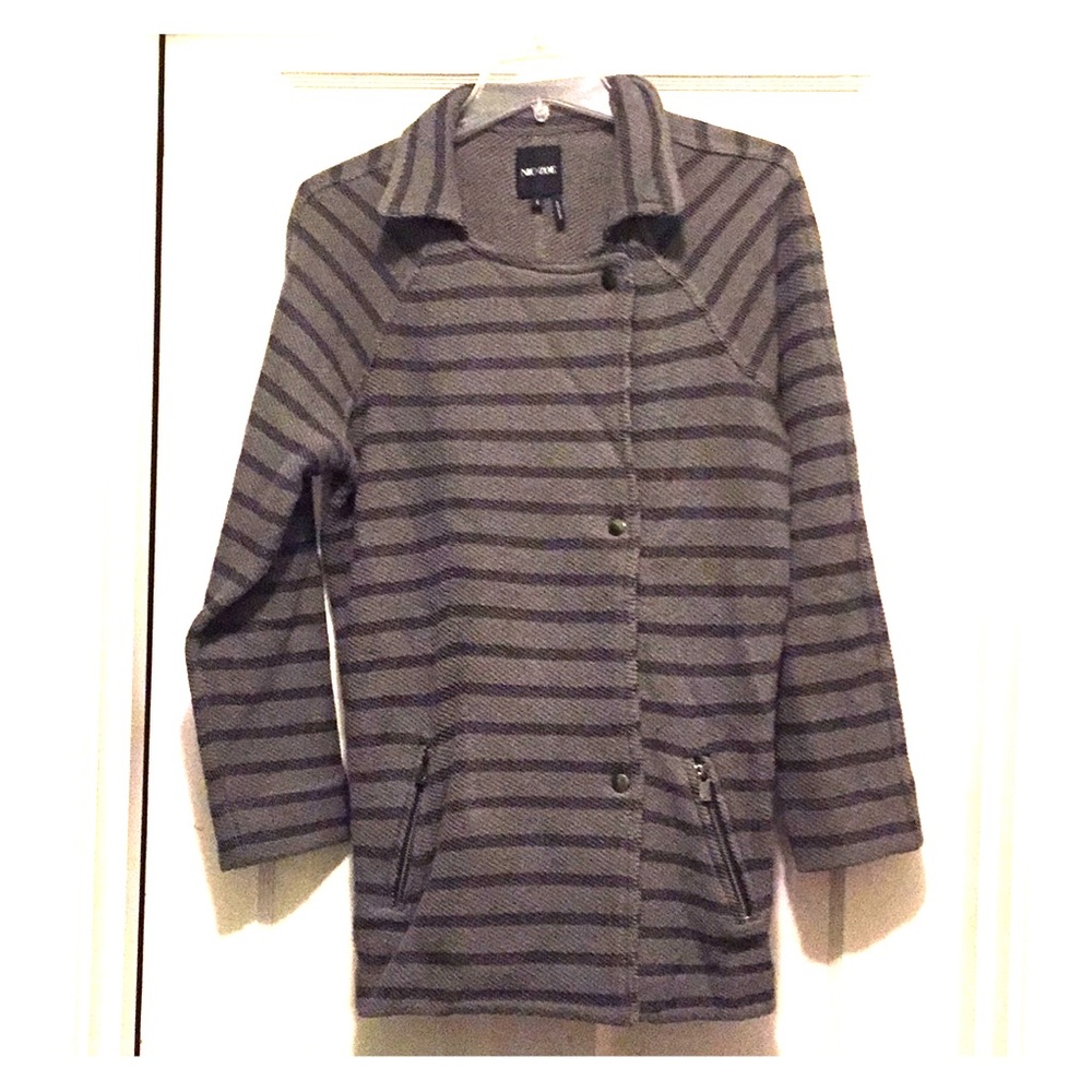 Nik + Zoe army green striped cardigan